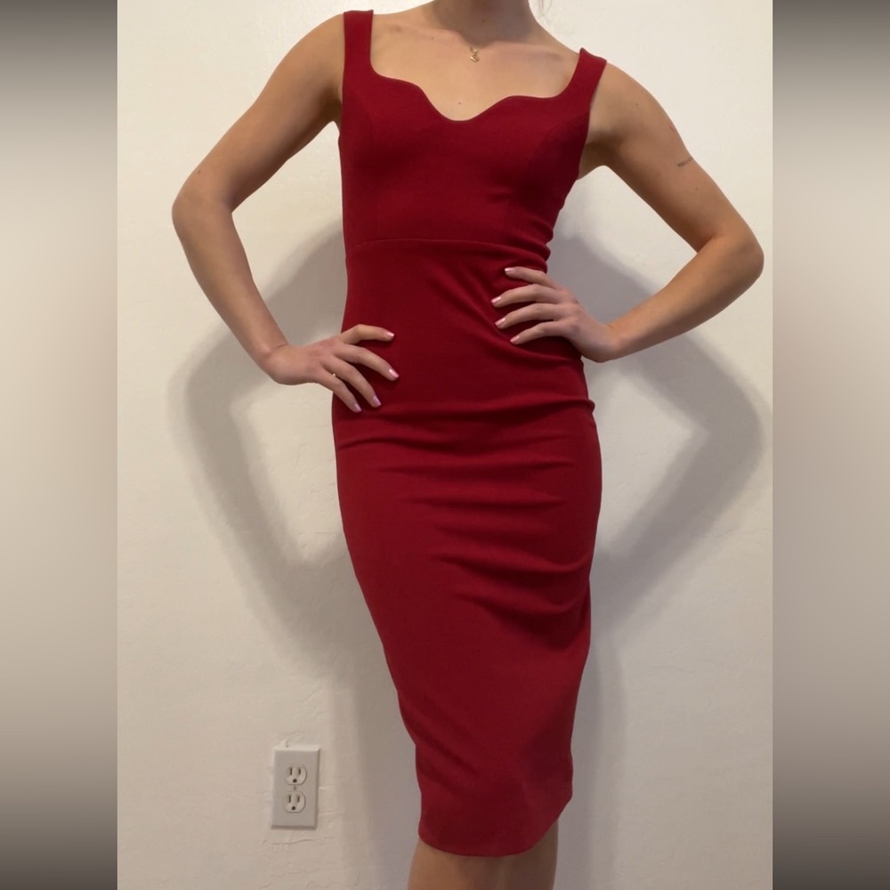 Classic red silhouette dress